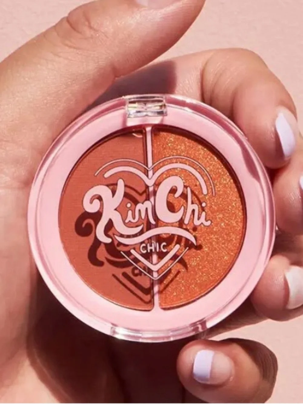 Kimchi Chic Beauty Two-Tone Eyeshadow Duo - Matte Warm Brown & Shimmery Peach